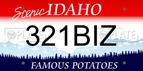 321BIZ Idaho License Plate