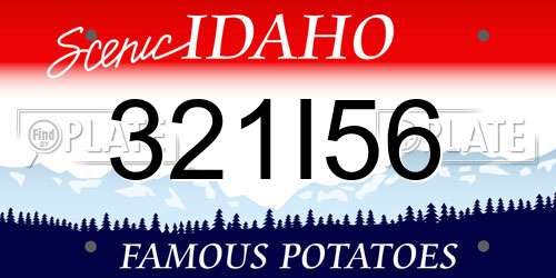 321I56 Idaho License Plate