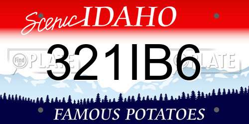 321IB6 Idaho License Plate