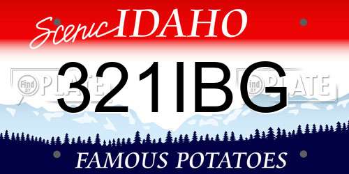 321IBG Idaho License Plate