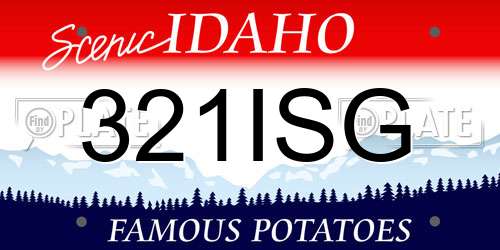 321ISG Idaho License Plate