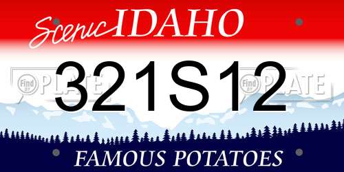 321S12 Idaho License Plate