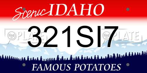 321SI7 Idaho License Plate