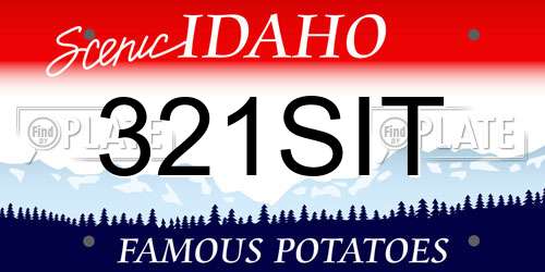321SIT Idaho License Plate