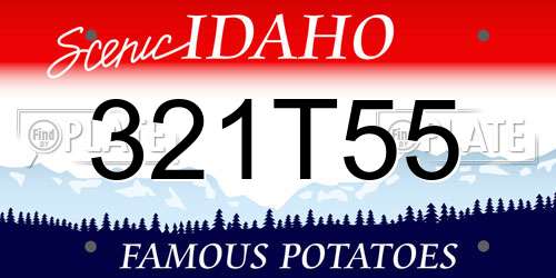 321T55 Idaho License Plate