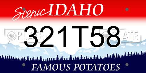 321T58 Idaho License Plate