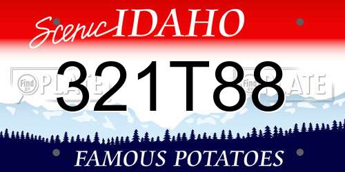 321T88 Idaho License Plate