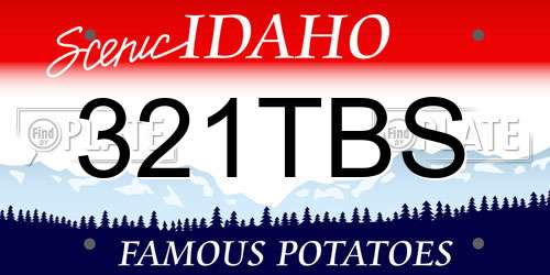 321TBS Idaho License Plate