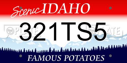 321TS5 Idaho License Plate