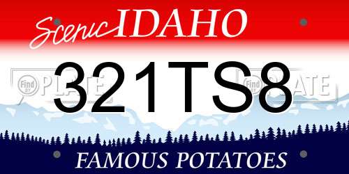 321TS8 Idaho License Plate