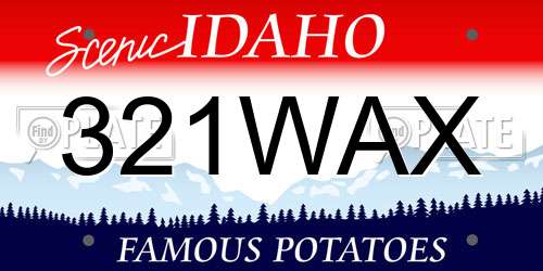 321WAX Idaho License Plate