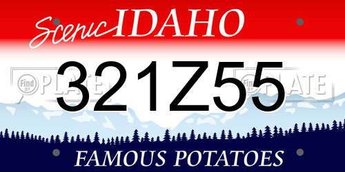 321Z55 Idaho License Plate