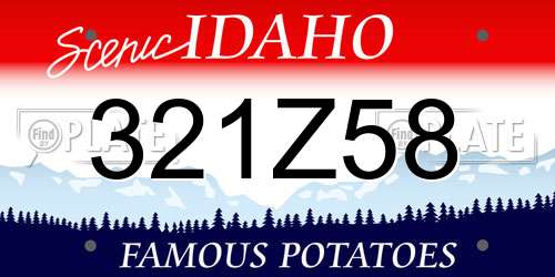 321Z58 Idaho License Plate