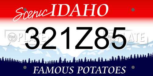 321Z85 Idaho License Plate