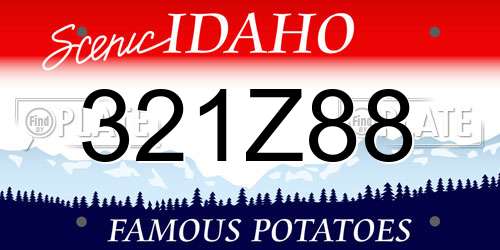 321Z88 Idaho License Plate