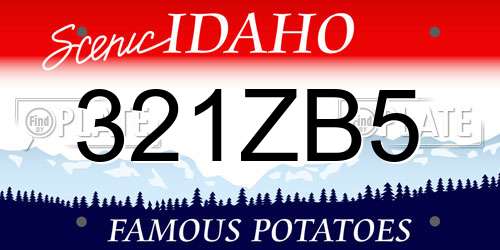 321ZB5 Idaho License Plate