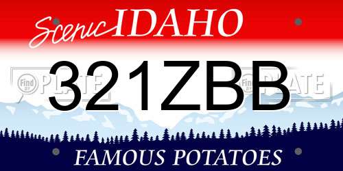 321ZBB Idaho License Plate