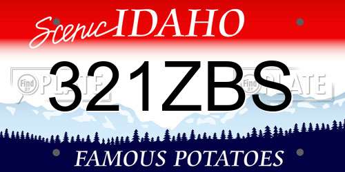 321ZBS Idaho License Plate