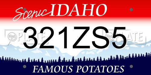 321ZS5 Idaho License Plate