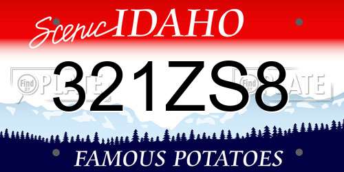 321ZS8 Idaho License Plate