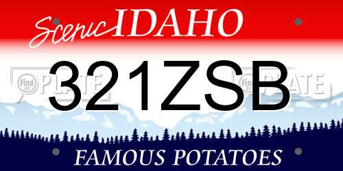 321ZSB Idaho License Plate