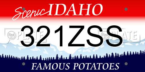 321ZSS Idaho License Plate