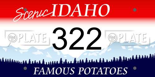 322 Idaho License Plate