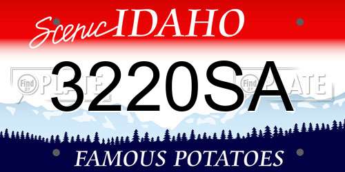 3220SA Idaho License Plate