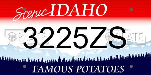 3225ZS Idaho License Plate