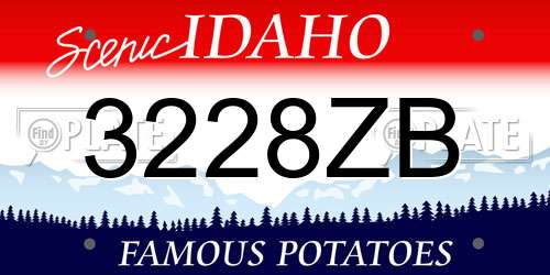 3228ZB Idaho License Plate