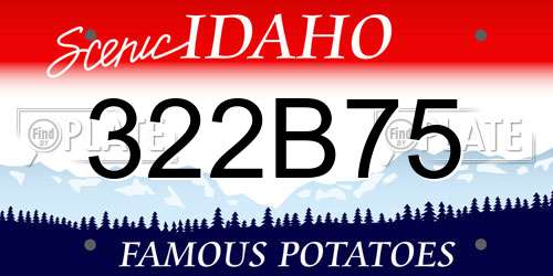 322B75 Idaho License Plate