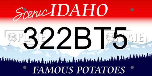 322BT5 Idaho License Plate