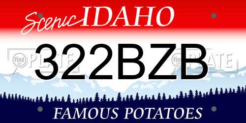 322BZB Idaho License Plate
