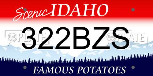 322BZS Idaho License Plate