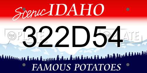 322D54 Idaho License Plate