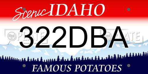 322DBA Idaho License Plate