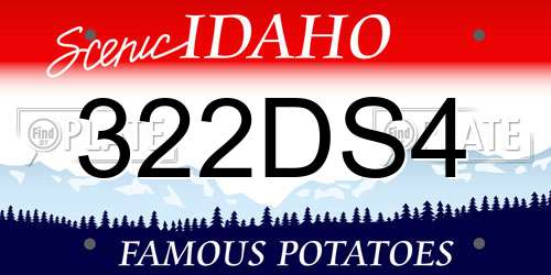 322DS4 Idaho License Plate