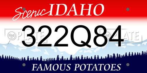 322Q84 Idaho License Plate