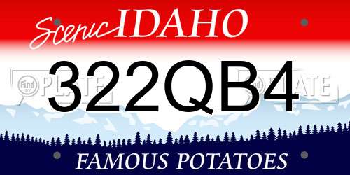 322QB4 Idaho License Plate