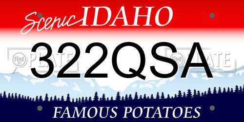 322QSA Idaho License Plate