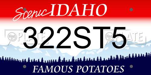 322ST5 Idaho License Plate