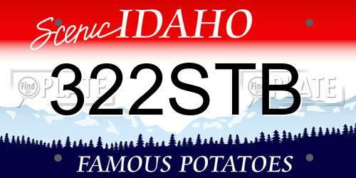 322STB Idaho License Plate