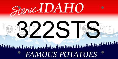 322STS Idaho License Plate