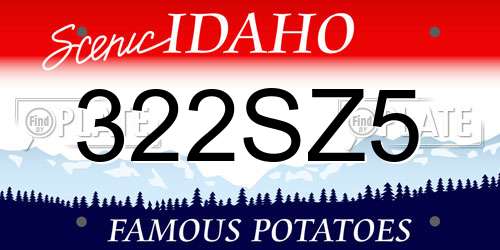 322SZ5 Idaho License Plate