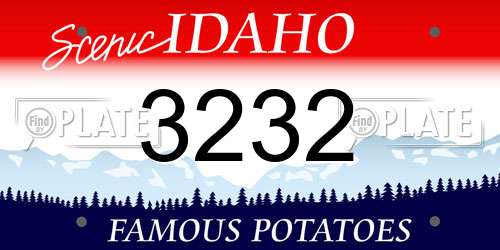 3232 Idaho License Plate