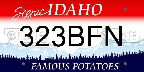 323BFN Idaho License Plate