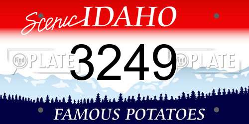 3249 Idaho License Plate