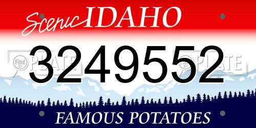 3249552 Idaho License Plate
