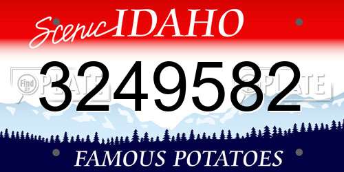 3249582 Idaho License Plate