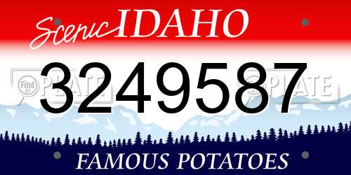 3249587 Idaho License Plate